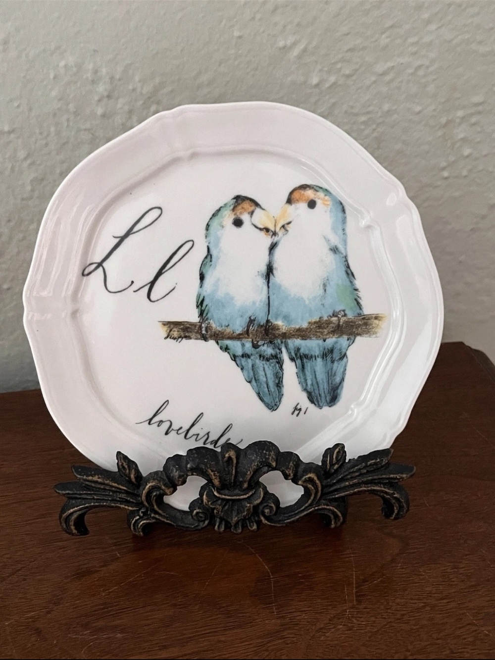 Anthropologie Linea Carter initial dessert plate L